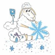 Sheep with snowflakes N2