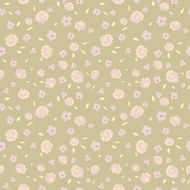 little flowers petals and leaves seamless pattern