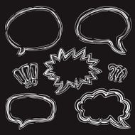 Hand Drawn Speech Bubbles Set N2