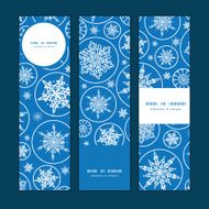 Vector falling snowflakes vertical banners set pattern background