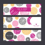 Vector abstract textured bubbles horizontal banners set pattern background