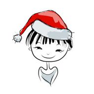 Santa girl portrait sketch for your design N3