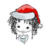 Santa girl portrait sketch for your design N8