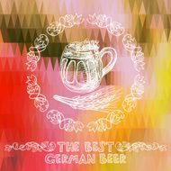 Hand drawn beer glass over bright background