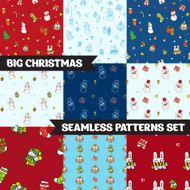Big vector christmas seamless patterns set