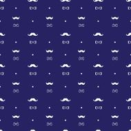 Vector hand drawn seamless pattern in doodle style mustache and