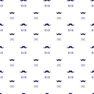 Vector hand drawn seamless pattern in doodle style mustache and N2