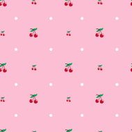 Vector cherry seamless pattern Food background