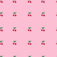 Vector cherry seamless pattern Food background N4
