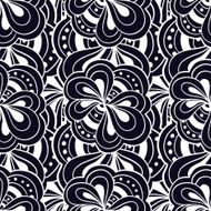 Vector doodle hand drawn abstract black and white seamless pattern N4