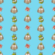 Vector hand drawn Christmas or New Year seamless pattern Winter
