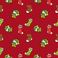 Vector hand drawn Christmas or New Year seamless pattern Winter N2
