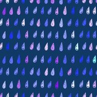 Vector hand drawn raindrops pattern