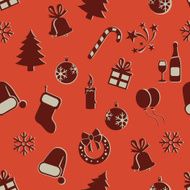 Vector Seamless New Year and Christmas Pattern Background