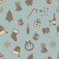 Vector Seamless New Year and Christmas Pattern Background N3