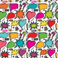 Speech Bubbles arrow seamless pattern Doodle vector