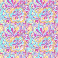 Vector doodle hand drawn seamless floral pattern N14