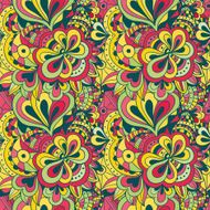 Vector doodle hand drawn seamless floral pattern N19