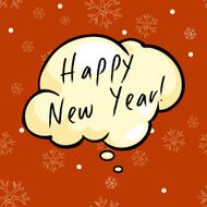 Vector Greeting Card Happy New Year Bubble N3