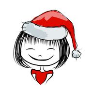 Santa girl portrait sketch for your design N13