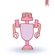 Doodle Robot cartoon vector illustration N10