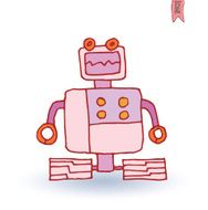 Doodle Robot cartoon vector illustration N16