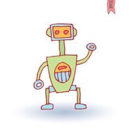 Doodle Robot cartoon vector illustration N18