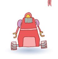 Doodle Robot cartoon vector illustration N19