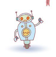 Doodle Robot cartoon vector illustration N20