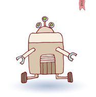 Doodle Robot cartoon vector illustration N22