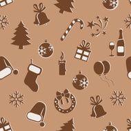 Vector Seamless New Year and Christmas Pattern Background N4