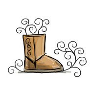 Winter boots ugg sketch for your design