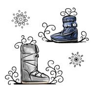 Winter shoes sketch for your design N2