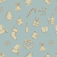 Vector Seamless New Year and Christmas Pattern N2