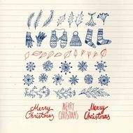 Christmas doodle hand drawn design elements