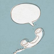 Phone handset with speech bubble Vector illustration Eps10