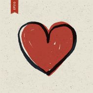 Heart sign on paper texture Vector EPS10