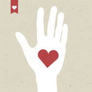 Heart sign on paper texture Vector EPS10 N2