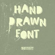 Hand drawn font with shadow Vector