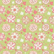 Doodle flowers seamless pattern N8