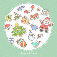hand drawn Christmas decorating elements set