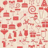 retro seamless pattern with birthday party elements