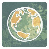 Earth grunge icon