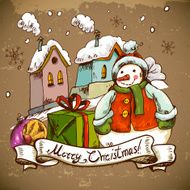 Snowman illustration for Christmas design