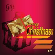 Merry Christmas Gift Box Doodles Label N2