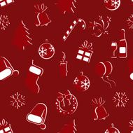 Vector Seamless New Year and Christmas Pattern Background N7
