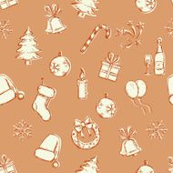 Vector Seamless New Year and Christmas Pattern N3