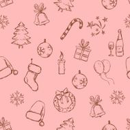Vector Seamless New Year and Christmas Pattern N4