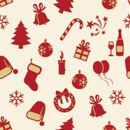 Vector Seamless New Year and Christmas Pattern Background N8