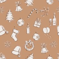 Vector Seamless New Year and Christmas Pattern N6